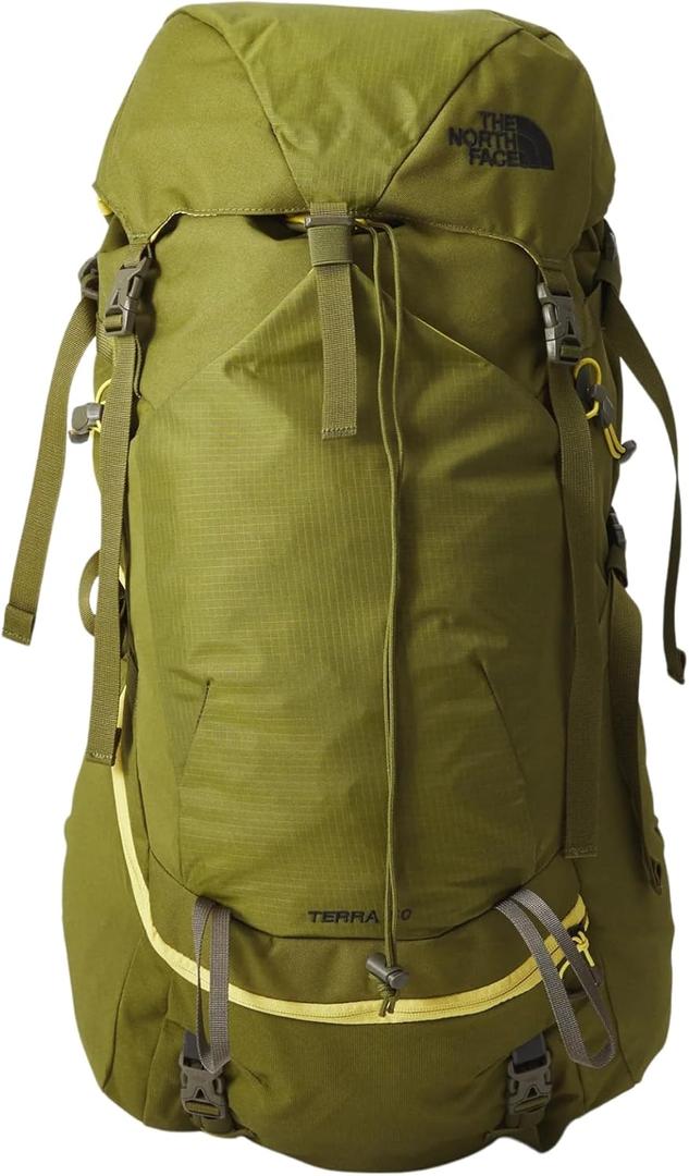 The North Face Teen Terra 50 | Unisex Hiking Backpack, Breathable Back Panel & Shoulder Straps, Bottom Webbing, Bladder Sleeve, Forest Olive/New Taupe Green-NPF, One Size