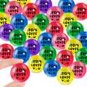 Syhood 50 Pcs Jesus Loves You Bouncy Balls Bulk Christmas Christian Party Favors 1.25" Bouncing Stress Balls Small Rubber Balls for Boys Girls Easter Party Church Class Prizes