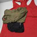 Huukeay 3 Pack Women's Tank Tops V Neck Summer Racerback Tops Loose Fit Casual Sleeveless Tee Workout Yoga Athletic Shirts(Black, Red, Army Green,X-Large)