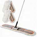 36" Commercial Dust Mops for Floor Cleaning Heavy Duty Floor Duster Mop with Long Handle Hotel Gym Household Cleaning Supplies for Hardwood, Tiles, Marble Floors (Grey) (Gray)