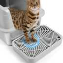 Cat Litter Box Ramp, Litter Box Step Mat with Filter Function Cat Stair for Litter Box, Easy to Clean, 11.8''x 8.2''x 2'' Cats Pedal Step Stool Ideal for Kitten & Elderly Cats (Light Grey)