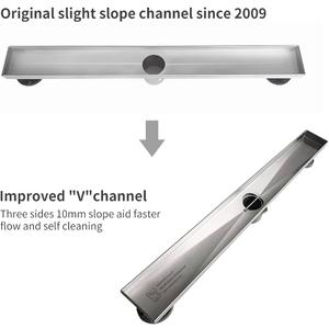 Neodrain 24" Linear Shower Drain with Removable Wave Pattern Grate,Brushed