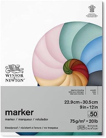 Winsor & Newton Classic Bleedproof Marker Pad, 9" x 12", 50 Sheets, 75 GSM