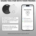 Air Tracker Tags-2 Pack [Apple MFi Certified] (iOS Only), Smart Bluetooth Tracker, Compatible with Apple Find My, Item Locator for Keys, Luggage, Wallet, Suitcase, Bags, IP67 Waterproof (Black)