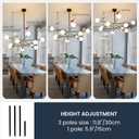 Sputnik Chandeliers Modern Black and Gold Chandeliers 10-Light Mid Century Farmhouse Chandelier Ceiling Light Fixture Height Adustable Pendant Light for Kitchen Island Living Room Dining Room