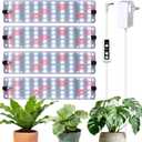 DOMMIA Grow Lights, 40W Linkable Grow Light for Indoor Plants Full Spectrum, 6/12/16h Timer, Dimmable Ultra-Thin Plant Lamp for Indoor Growing, Netural White, 1-Set
