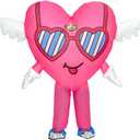MXoSUM Inflatable Heart Costume for Adult Happy Blow up Valentine's Day Suit Funny Love Wedding Date Outdoor Cosplay Outfit (Pink)