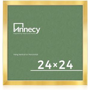 Annecy 24x24 Picture Frame Gold1 Pack, 24 x 24 Picture Frame for Wall Decoration, Classic Gold Minimalist Style Suitable for Decorating Houses, Offices, Hotels