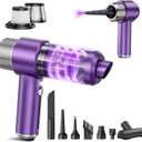 EYYA Handheld Car Vacuum Cleaner Cordless, 15000PA High Power Vacuum & Air Duster, 4-in-1 Portable Mini Vacuum with LED Light, Hand Held Vacuum Cleaner for Car Home Office (Purple/Silver)