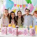Geyoga 24 Pcs Pink Outer Space Party Favor Bags Space Goodie Gift Bags with Handles Galaxy Rocket Treat Party Supplies Two The Moon Birthday Decoration for Birthday Astronaut Galaxy Solar System Theme