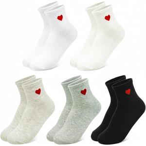 Jinny's Shoppe Womens Novelty Cute Crew Socks 4/5 Pairs Colorful Soft Cozy Lovely Cotton Socks for Everyday Casual Wear, One Size