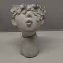 Abbott Collection Aphrodite Head Planter – Large Indoor and Outdoor Planter Pots  Whimsical Woman Statue Head Planter for Flowers and Succulents (Grey/Gold, 10" Tall, 4.5" Opening)