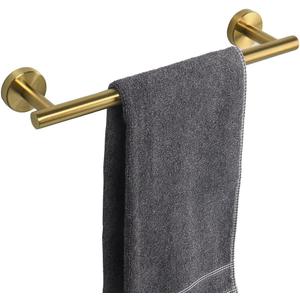 TocTen Bath Towel Bar - Thicken SUS304 Stainless Steel Bathroom Towel Holder, Towel Rod for Bathroom Heavy Duty Wall Mounted Towel Rack Hanger (16IN, Gold)