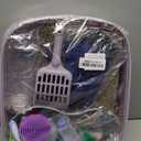 Kitten Starter Kit - 15 Piece Cat Essentials Set Includes Litter Box, Toys, Collars, Scratch Pad, Nail File, Automatic Feed Bowls, Grooming Gloves (Gray)