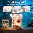 AQUASMITH Betta Fish Tank, 2 Gallon All-in-One Aquarium Kit with Filtration & LED Light, Self-Cleaning Aquarium for Beginners, Kids, Gifts for Men, Teen Boys