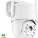 KKB 4G LTE Cellular Security Camera, Wired Cellular Cam Built-in SIM Card for Outdoor/Indoor, Unlimited Data Plan, No WiFi Security Cameras 2K Color Night Vision, 24/7 Recording, PIR Motion Detection
