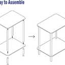 Tempered Glass Side Tables Set of 2 Acrylic End Table with 2 Storage Shelve transparent Bedside simplicity clear 2-Tier Nightstands for small Spaces Office Bedroom Living Room Study black ET-008BK