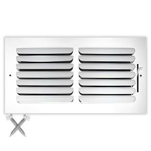 8" X 6" 1-Way Fixed Curved Blade AIR Supply Diffuser - Vent Duct Cover - Grille Register - Sidewall or Ceiling - High Airflow - White