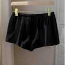 Women's Drawstring High Waisted Button Front Mini Shorts Loose Wide Leg Track Shorts Casual Lounge (Pink, L)