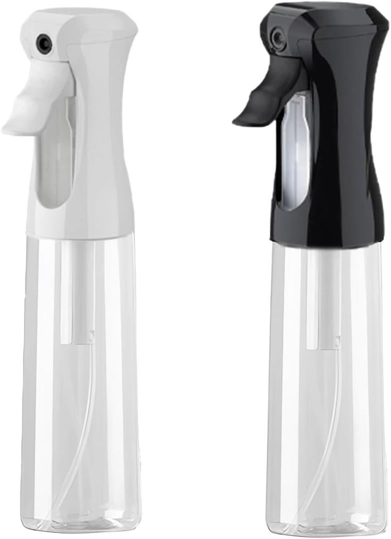 Mist Spray Bottle for Hair (10oz/300ml) - 2 Pcs Continuous Spray Bottle for Salons Cleaning Plants Gardening