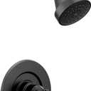 Moen Gibson Matte Black Eco-Performance Modern Shower Trim Featuring Bathroom Showerhead and Lever Handle, Posi-Temp Valve Required, T2902EPBL