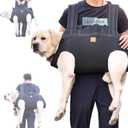 Dog Lift Harness Backpack Carrier for Large Dogs, Full Body Sling with Handle, Dog Harness for Joint Injuries, Arthritis, Ideal for Stairs, Elderly Dogs (New Black X-Large 29-50 LBS)