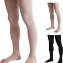 Doc Miller Thigh High Open Toe Compression Stockings 15-20mmHg for Varicose Veins, Pregnancy Support Open Toe Thigh High Compression Socks for Women and Men (X-Large, Beige)