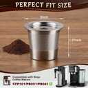 3 Pack Reusable Coffee Pods Compatible with Ninja PB051, PB041 & CFP101 Coffee Makers, 304 Stainless Steel Permanent Coffee Filters, Compatible with K-Cup Brewing Systems
