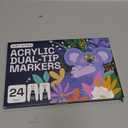 ARTISTRO 24 Acrylic Paint Markers for Rock, Fabric, Wood, Glass, Eggs - Dual-Tip Paint Pens for Coloring Books for Adults, Teens, Kids - Art & Craft Supplies - Gift Idea - Easter Basket Stuffers