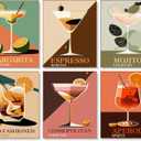 Pack of 6 Paint by Numbers Kit for Adults Beginners - 8x10 Inch Cocktail Adult Paint by Number Kits on Canvas, Cocktail DIY Acrylic Oil Number Painting Kits for Adults, Perfect for Gift Home Decor