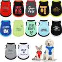 12 Pieces Dog Shirts Pet Printed Clothes with Funny Letters Summer Pet T Shirts Cool Puppy Vest Breathable Dog Outfit Soft Cat Sweatshirt for Chihuahuas Cats Accessories, 12 Styles(Large)