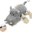 Walmart Pet Plush Toy Chewing Squeaky Toys Plush Hippo Shape Cotton Rope Knot for Puppy