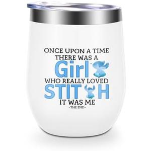 LONGXIN Cartoon Lover Gift, Cute Cartoon Themed Wine Tumbler Cup, Birthday Gifts for Women, Girls, Friends, 12 oz Stainless Steel Coffee Wine Tumbler Cup with Lid