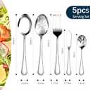 Silverware Set for 12, 65 Piece Stainless Steel Flatware Cutlery Fork and Spoon Set with Serving Utensils Set, Dishwasher Safe, Gift Package for Wedding Housewarming