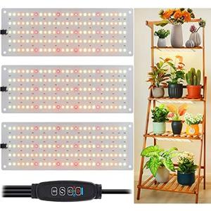 LBW Grow Light, 405 LEDs Full Spectrum Small Grow Lights, 4/8/12H Timer, 3 Lighting Modes, 10 Dimmable Levels, Plant Lamp Strip for Seedlings, Veg, Bloom, 3 Pack
