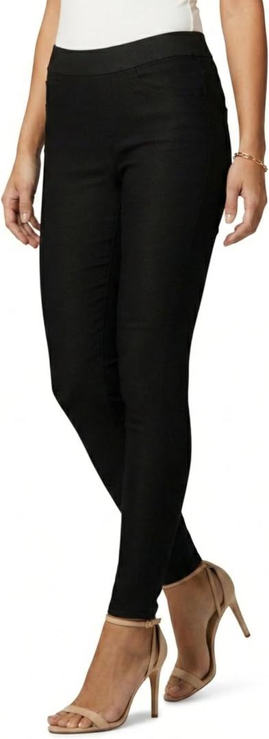 Conceited Stretch Slacks for Women - Wear to Work - Tummy Control - Slim Leg - Pockets - Ponte -(Medium, Ponte - Drive - Black)
