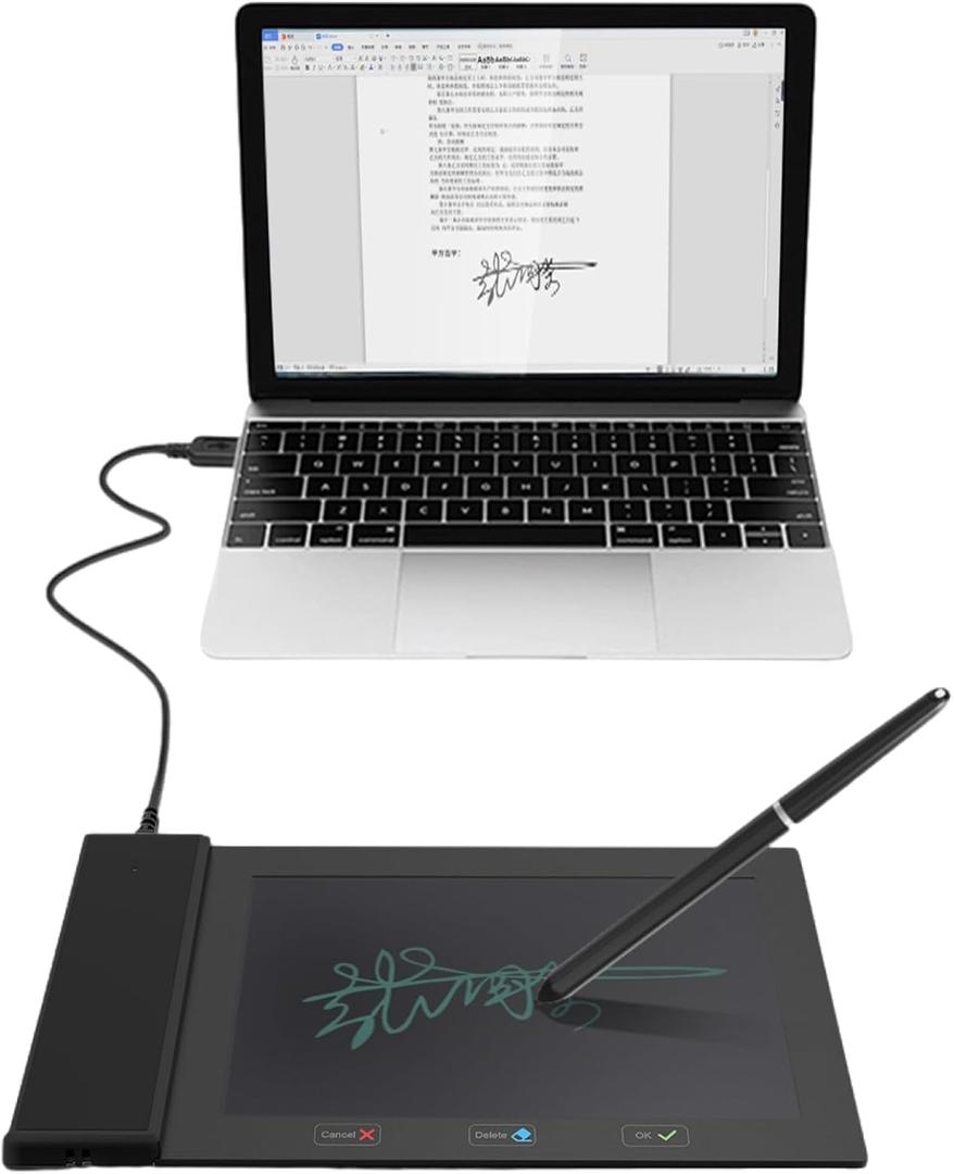 Visualible Signature Pad E-Signature on Word, Excel, PowerPoint and PDF with Timestamp 6x4 Inch Writing Area with Battery-Free Stylus Pen Suitable for Windows