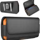 Nylon Holster Case for iPhone 17 16 16e 15 14 13 12 11 XS (Including Pro Models) - Magnetic Closure, Belt Clip and Card Holder for Men, Black
