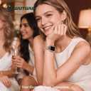wutwuk Diamond Band with Bling Case Compatible with Apple Watch Bands for Women 42mm, Sparkly Metal Strap with Crystal Protective Bumper for iWatch Series 11 10, 42mm Rose Gold
