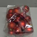 Emopeak 24Pcs Christmas Balls Ornaments for Xmas Christmas Tree - 4 Style Shatterproof Christmas Tree Decorations Hanging Ball for Holiday Wedding Party Decoration (Red, 2.4"/6.2CM)