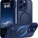 Magnetic Compatible with iPhone 13 Pro Case, [Built-in Kickstand][Full Camera Protection][Compatible with MagSafe][Anti-Fingerprint] Shockproof Phone Case for iPhone 13 Pro 6.1",Blue