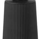 Small Soap Dispenser for Bathroom and Kitchen, Modern Farmhouse Striped Style Plastic Hand Soap Dish Soap Dispenser with Pump Matte Black