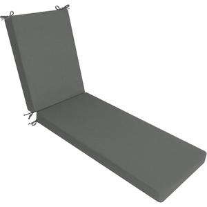 Favoyard Outdoor Lounge Chair Cushion 72x21x3 in Rainproof Color Fade-Resistant & Removable Cover Patio Chaise Lounge Cushion with High Resilience Insert Straps Hidden Zipper for Pool Lounge Chairs (Grey)