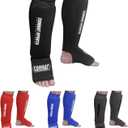 Combat Sports Shin & Instep Padded Guards, Elastic, Impact-Absorbing Shin Guards with Snug Support, Ideal for MMA, Muay Thai, and Martial Arts, Washable MMA Gear for Men and Women (Medium, Black)