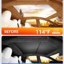 BASENOR 2026-2022 Tesla Model S Sunshade Roof [No Gap] Glass Roof Sunshade UV Protection Foldable Sunroof Shade Top Window Cover for Model S/Model S Plaid Heat Insulation Upgraded Black