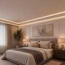 Pushglossy 8 Pcs 47.24"(Total 31.5 Ft) Ceiling Crown Molding with LED Duct Kit for Seamless Ambient Accent Lighting Waterproof Channel for Easy LED Trim Moulding Strip Installation(Arch)
