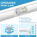 Tension Curtain Rod for Window No Drill,Adjustable 45-177In White