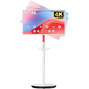 KTC 32 Inch MEGAPAD 4K Touchscreen Smart Portable TV Monitor with Android 13 Google EDLA-Certified, 9500mAh Built-in Battery Mobile Screen on Wheels, Wireless Remote Control, 8+128GB Octa-coreCPU