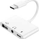 INVERSE NET USB C to USB Adapter with 3.5mm Headphone Jack and 60W PD Fast Charging, Type C to USB Adapter for i-Phone 17/16/15 Samsung Galaxy S25/S24/S23 Ultra S21/S20 i-Pad Pro Laptops