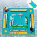 Floating Mahjong Table for Pool - 33.5in Foldable Water Game Table for Card Games & Tile Games - Portable Swimming Pool and Hot Tub Float Board Game Tray for Adults, Domino Floater Table (Blue)